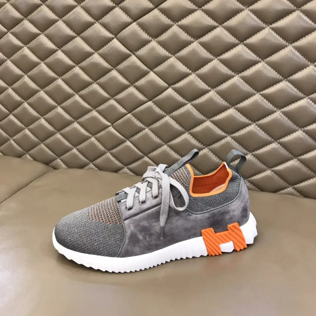 Hermes Grey Orange White Sneakers