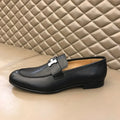 Hermès H Buckle Black Leather Loafers