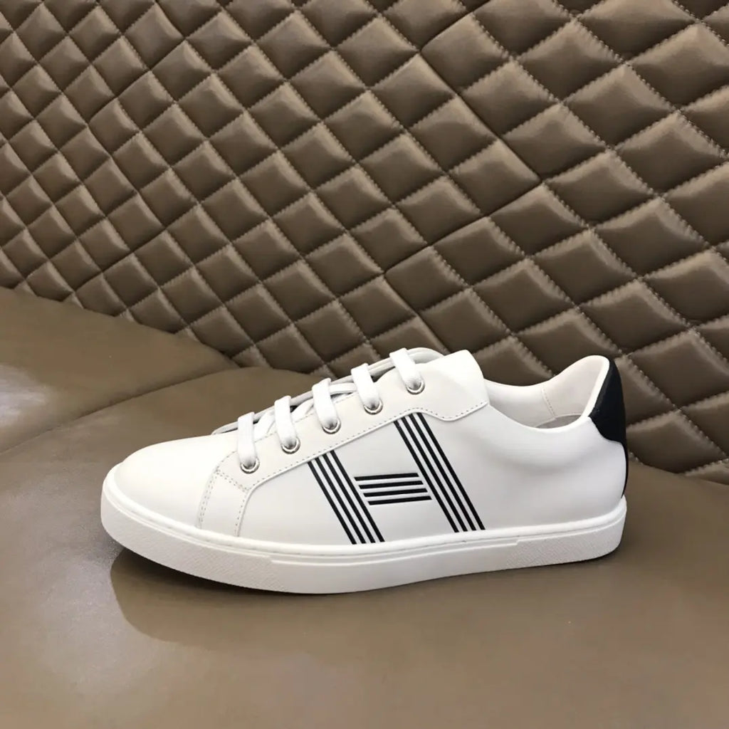 Hermes H Stripe White Black Sneakers