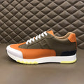 Hermes Olive Green Orange Blue White Sneakers