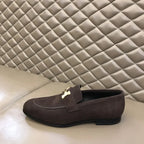 Hermès Paris H Buckle Brown Loafers