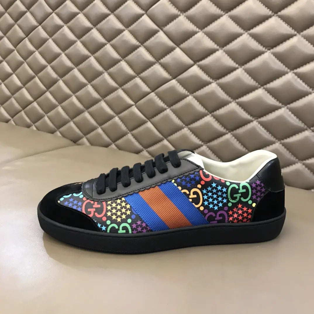 Gucci Ace Black Multicolor Orange Sneakers