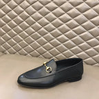 Gucci Horsebit Gold Bit Black Loafers