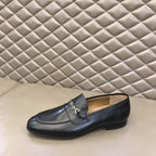 Gucci Horsebit Gold Chain Black Loafers
