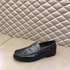 Gucci GG Horsebit Black Crocodile Loafers