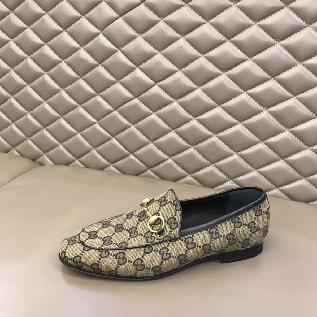 Gucci Horsebit Beige Brown GG Loafers