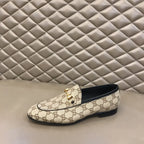 Gucci GG Supreme Horsebit Beige Loafers