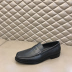 Gucci Black Leather Penny Loafers