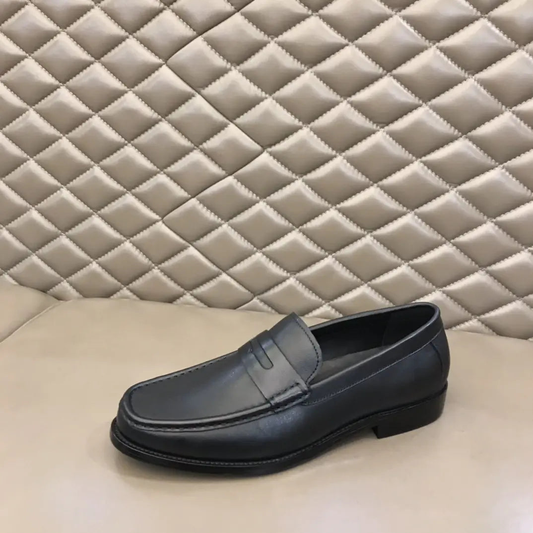 Gucci Black Leather Penny Loafers