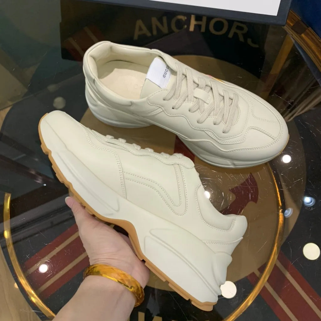 Star White Chunky Platform Sneakers
