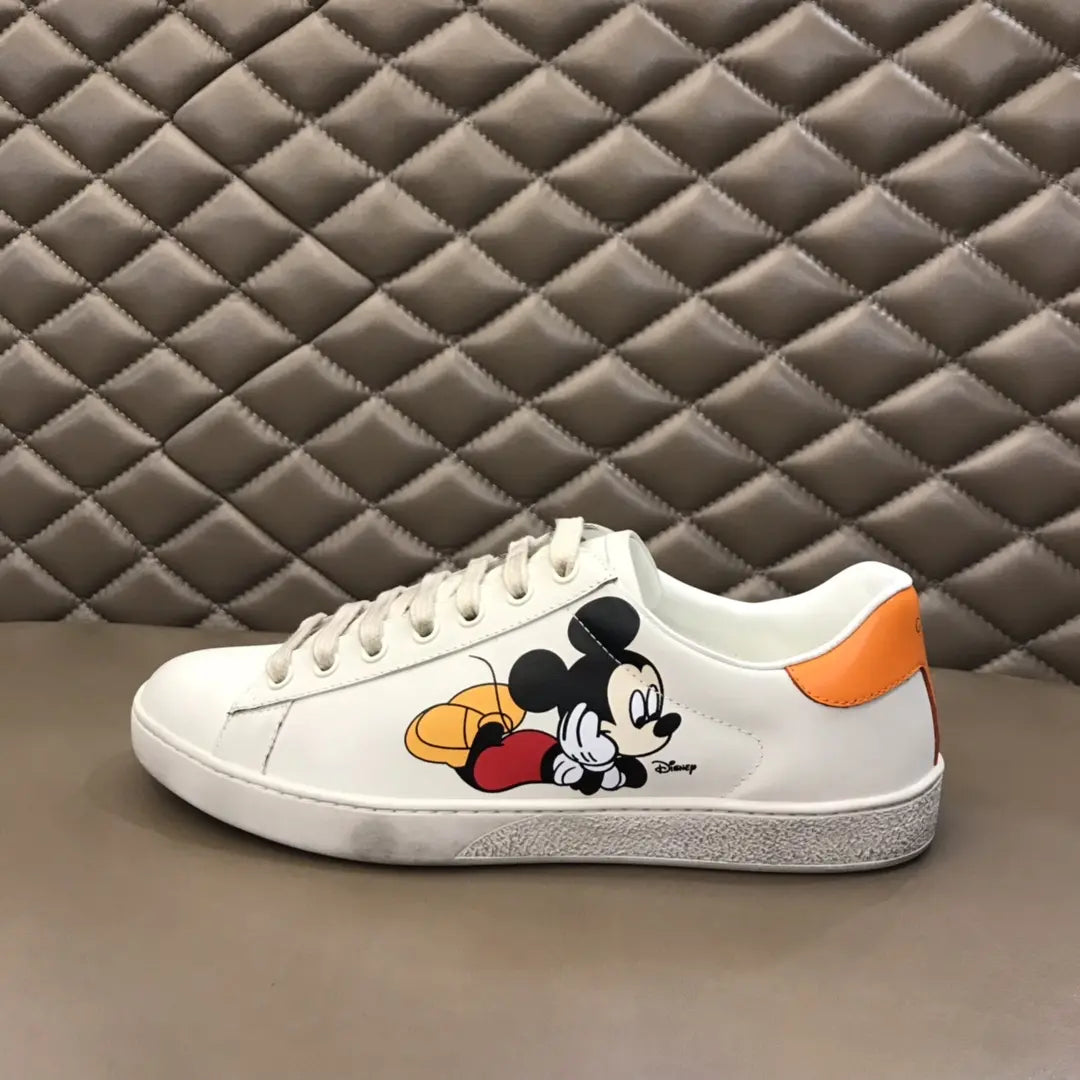 Gucci Mickey Mouse White Orange Sneakers