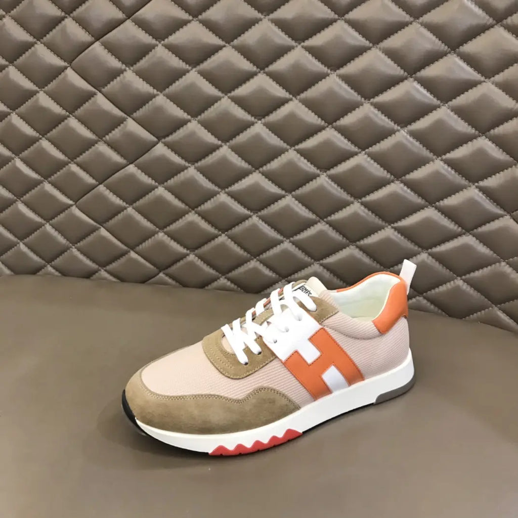 Hermes Paris Beige Orange White Sneakers