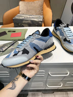 Valentino Garavani Blue Gray Camo Sneakers