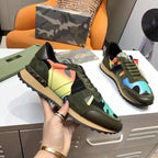 Valentino Rockrunner Camo Green Blue Orange Sneakers