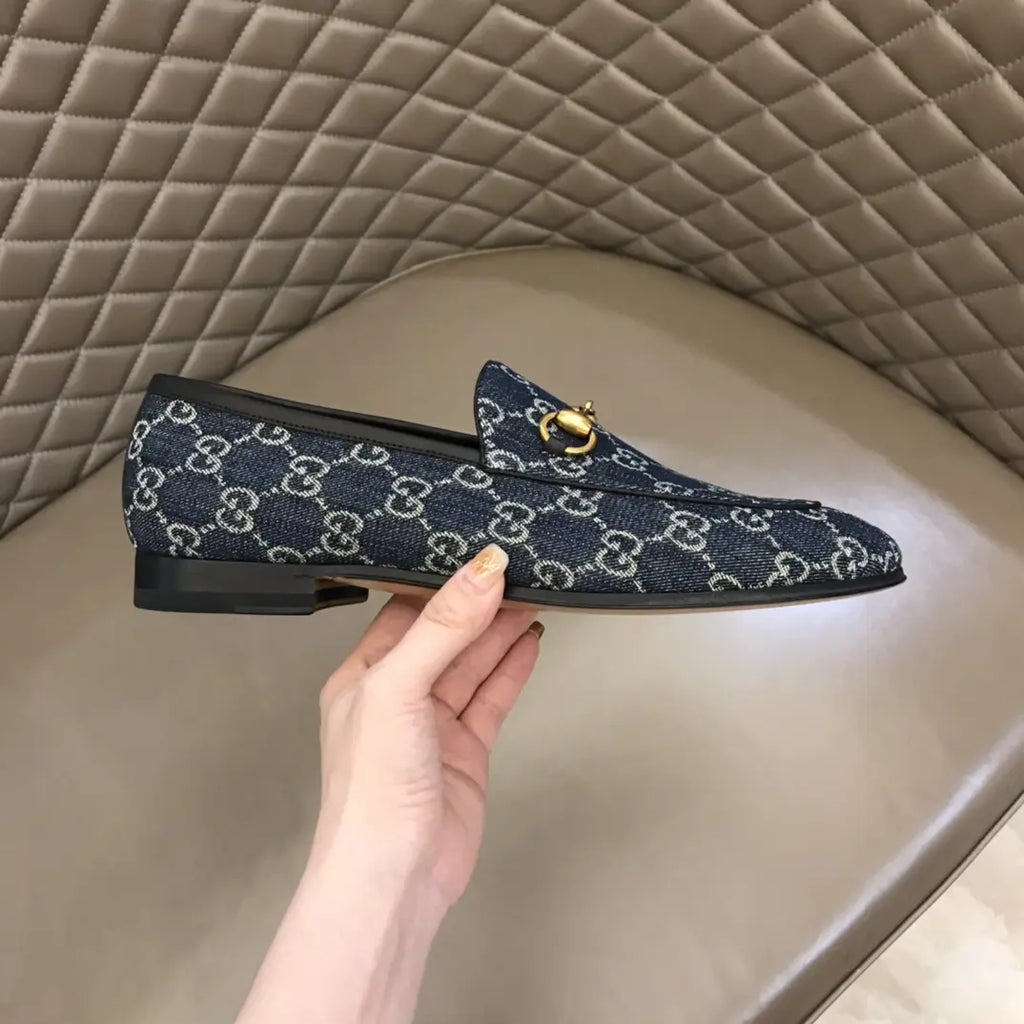 Gucci Horsebit Blue GG Supreme Loafers