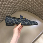 Gucci Horsebit Blue GG Supreme Loafers