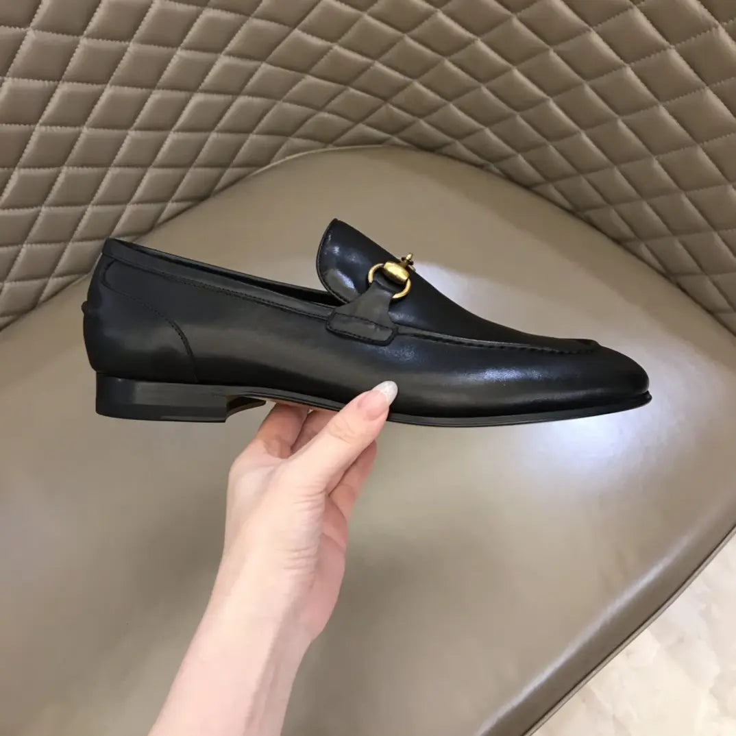 Gucci Horsebit Black Gold Loafers