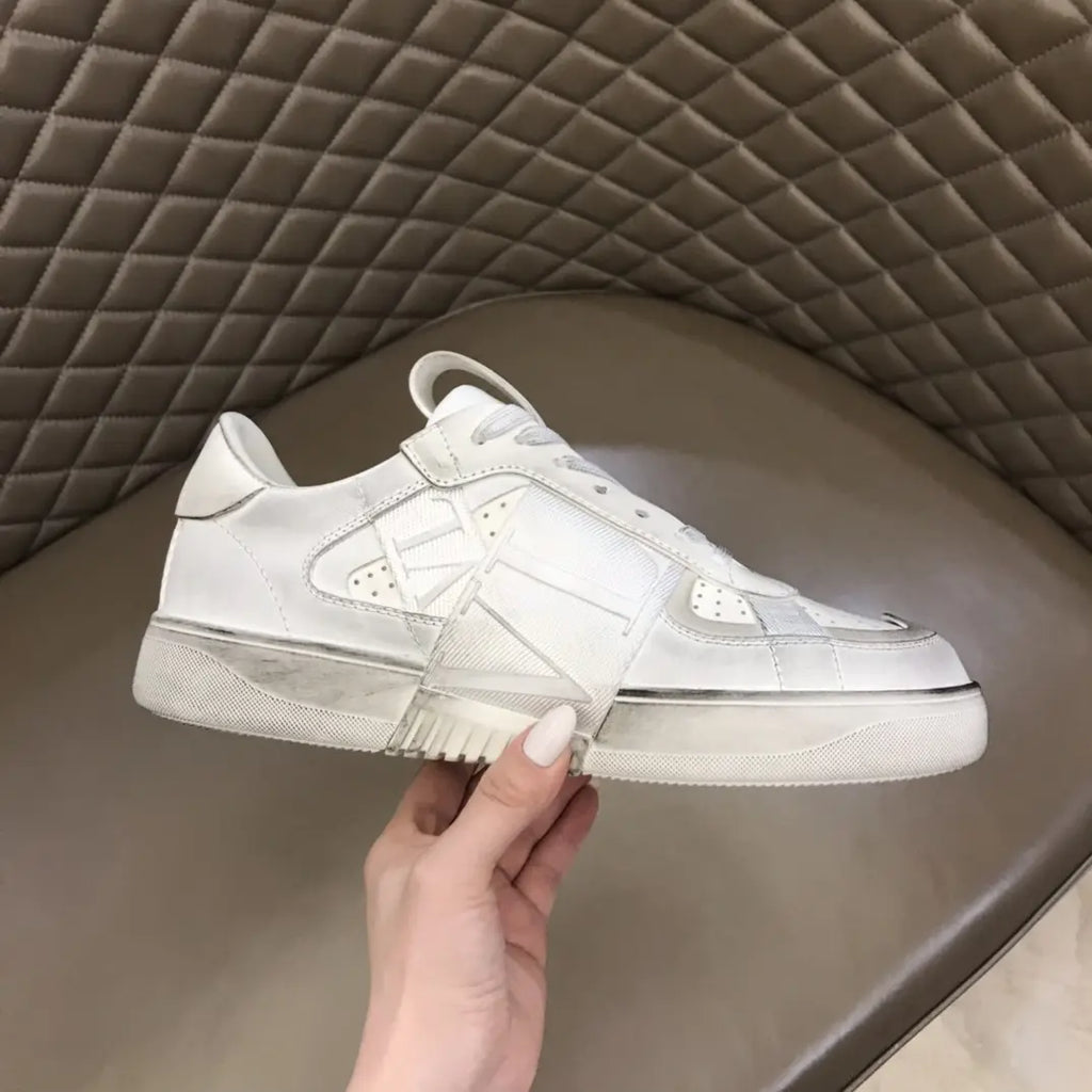 Prada White Leather Low Top Sneakers