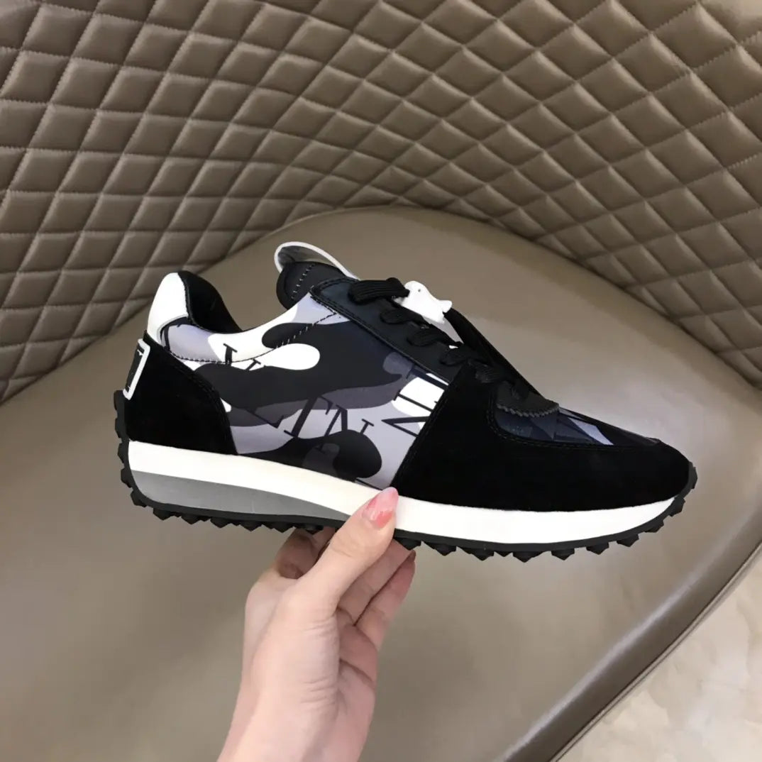 Valentino Garavani Black White Gray Sneakers