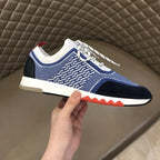 Hermes Navy Blue White Red Sneakers