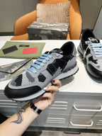 Valentino Rockrunner Grey Black Camouflage Sneakers