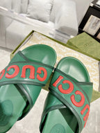 Gucci Logo Green Red Slides