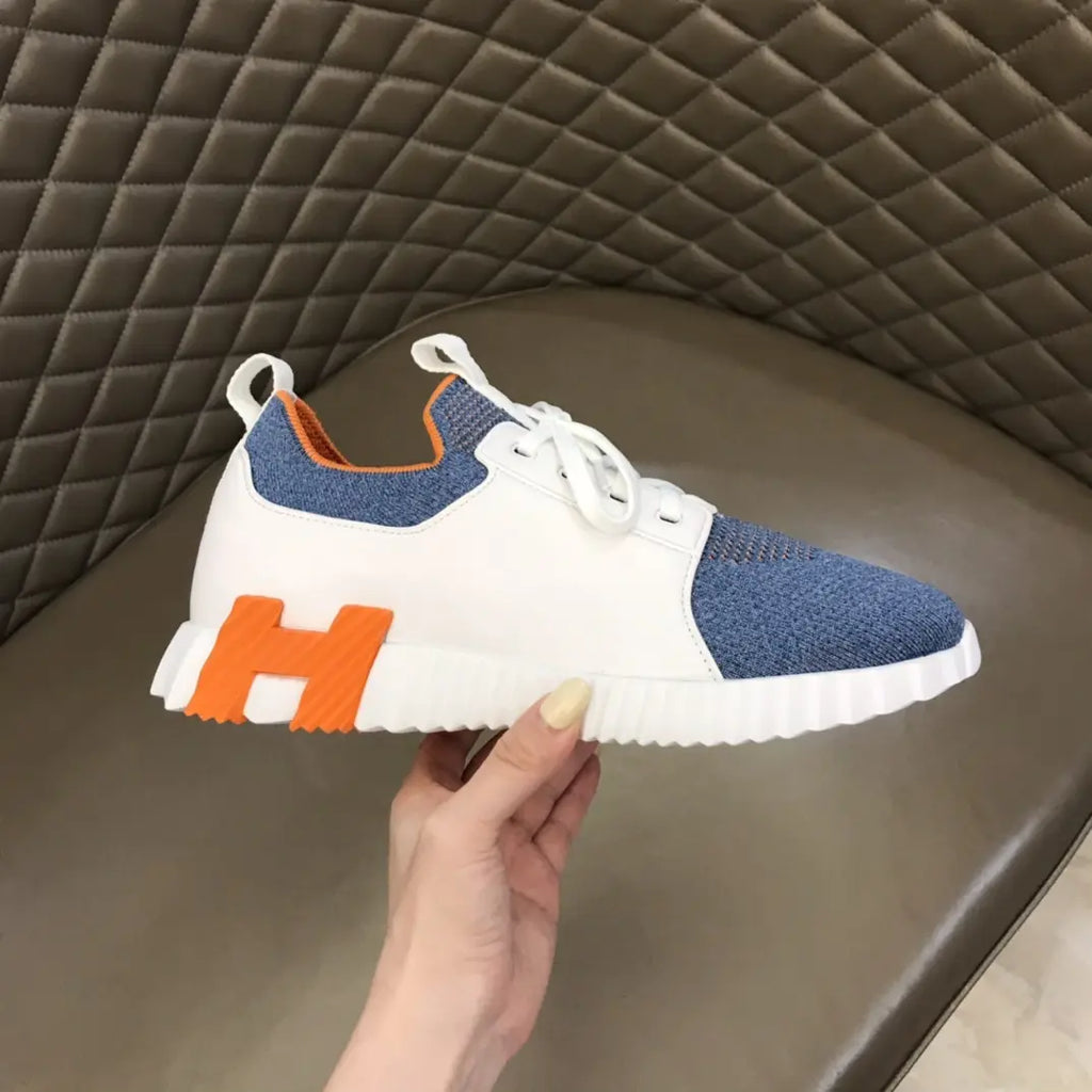 Hermes Paris White Blue Orange Sneakers