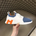 Hermes Paris White Blue Orange Sneakers