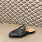Gucci Horsebit Black Gold Bit Mules