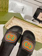 Gucci GG Black Logo Slides