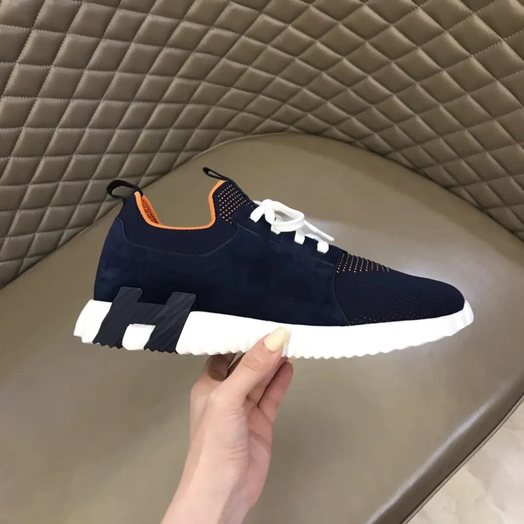 Hermes Bouncing Black White Orange Sneakers