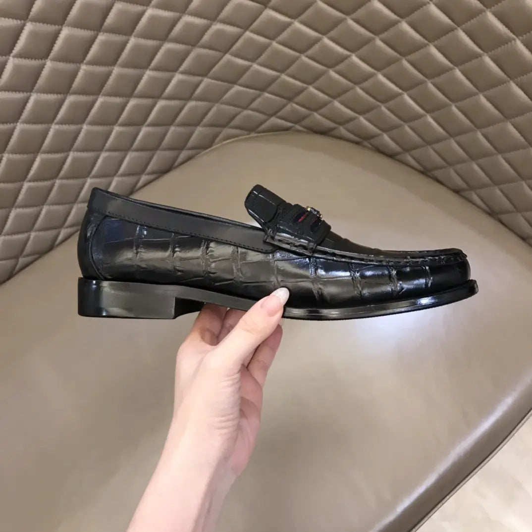 Gucci Horsebit Black Crocodile Loafers