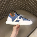 Hermes Blue Denim White Black Sneakers