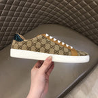 Gucci Ace Beige Brown Red Sneakers