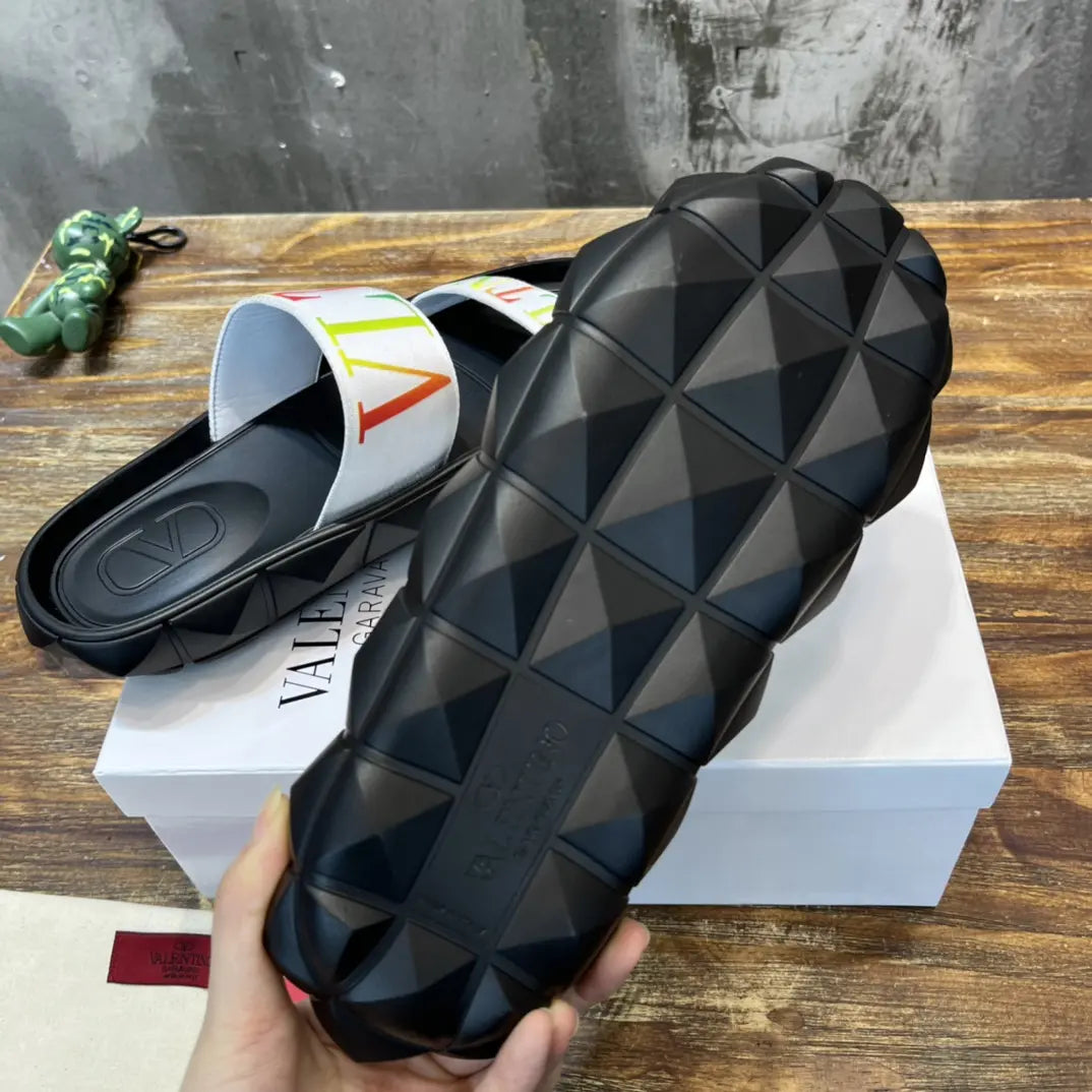 Valentino VLTN Black White Multicolor Sandals