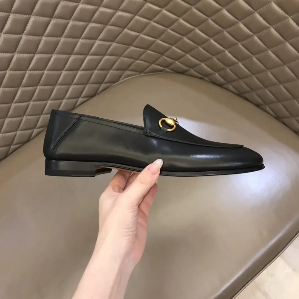 Gucci Horsebit Gold Bit Black Loafers