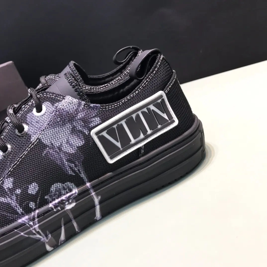 Valentino VLTN Black White Splatter Sneakers