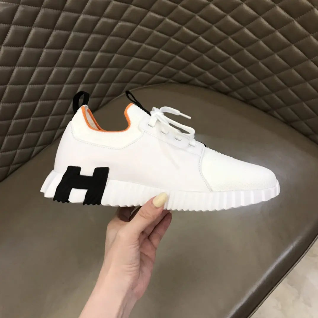 Hermes Bouncing White Black Orange Sneakers