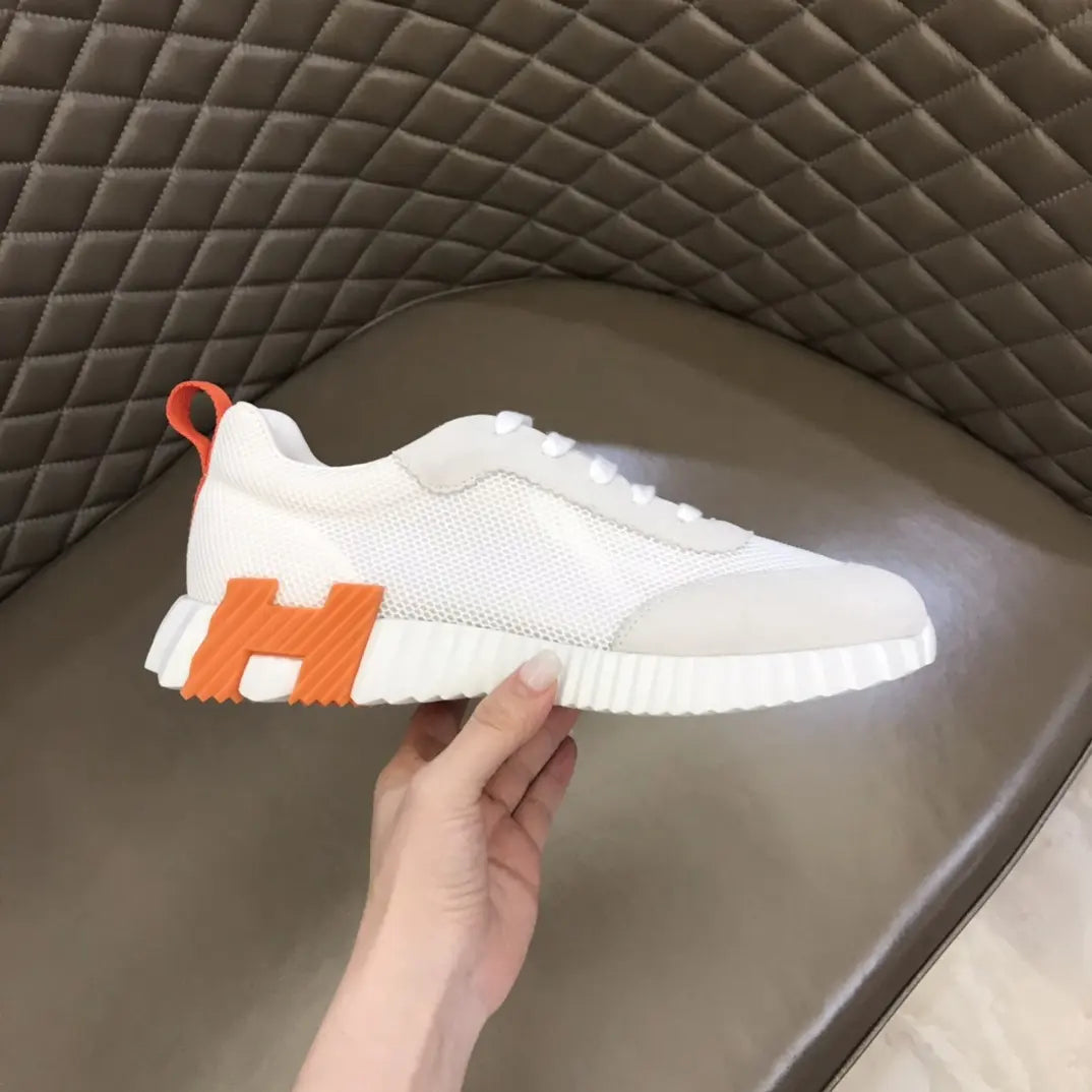 Hermes White Orange Black Sneakers