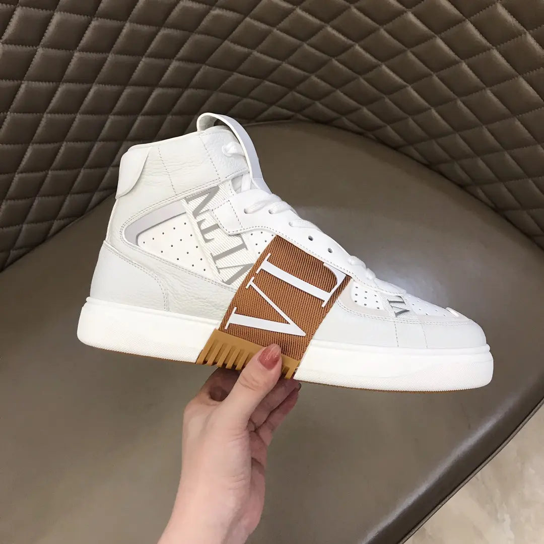 Valentino VN High White Brown Sneakers