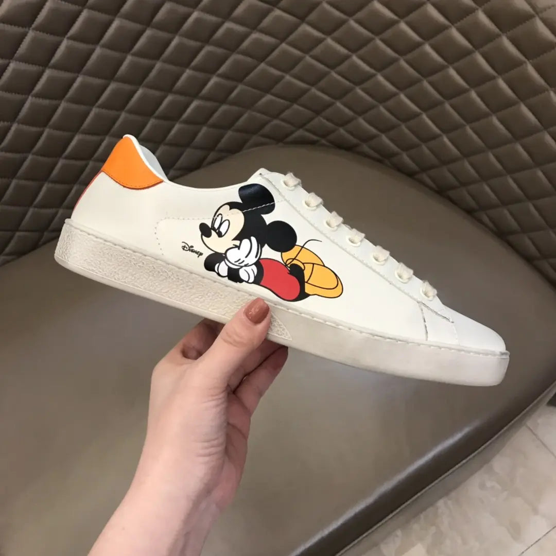 Gucci Mickey Mouse White Orange Sneakers