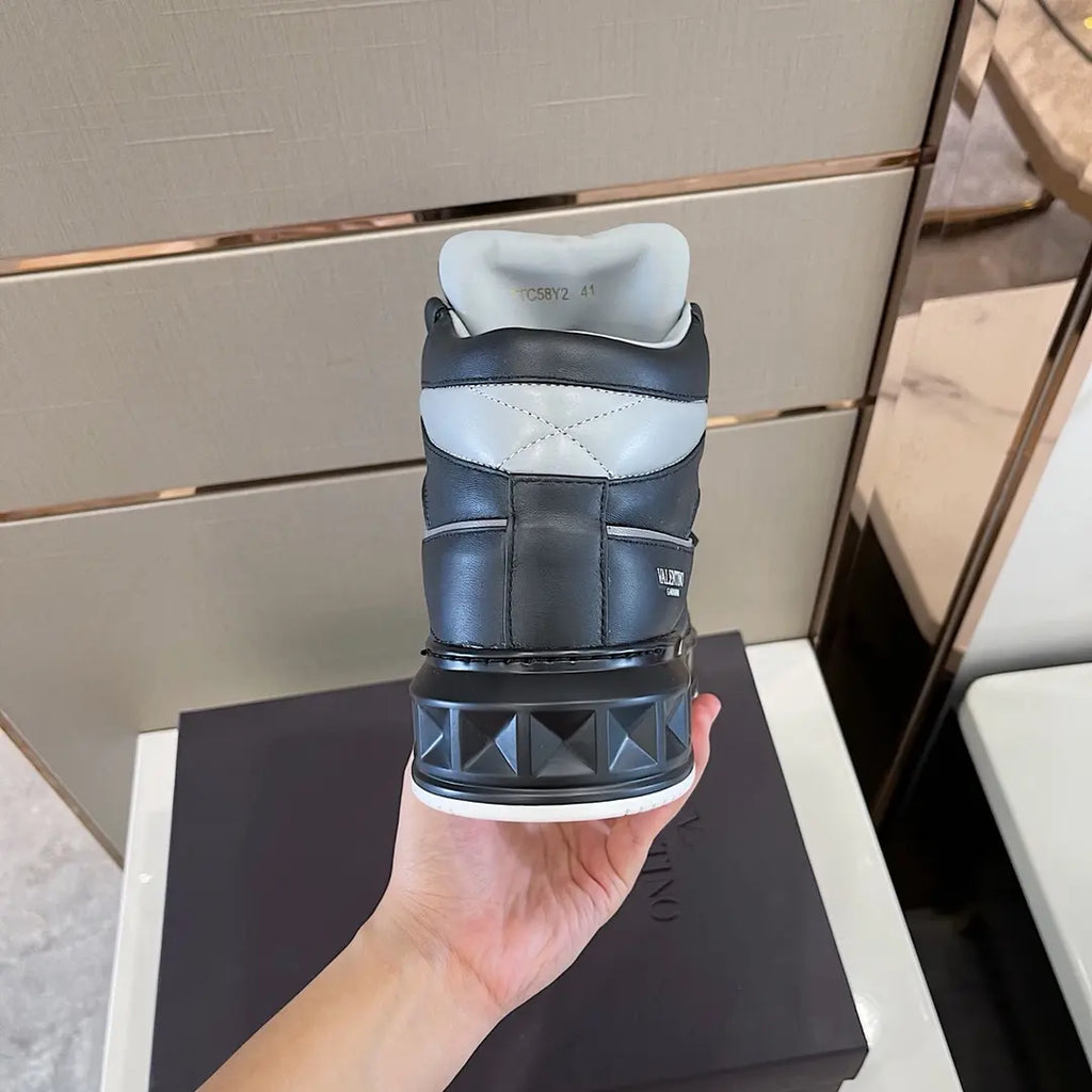 Valentino Black Grey High Top Sneakers