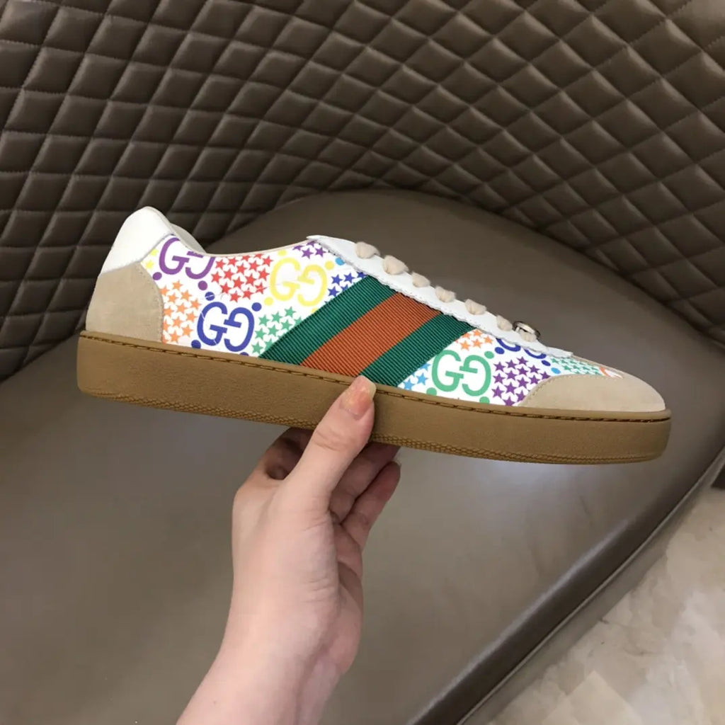 Gucci Ace White Beige Multicolor Sneakers