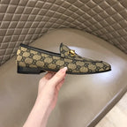Gucci Horsebit Beige Brown GG Loafers