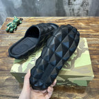 Valentino Garavani Black Quilted Leather Slides