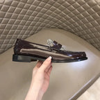 Gucci GG Dark Brown Beige Loafers