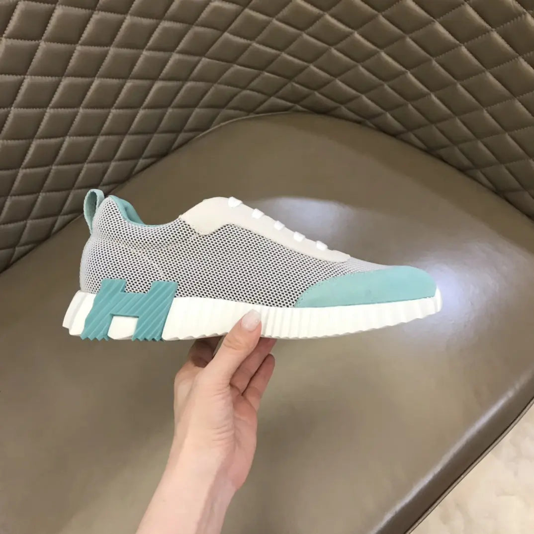 Hermes Bouncing White Light Blue Sneakers