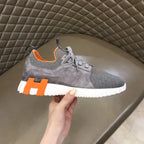 Hermes Grey Orange White Sneakers
