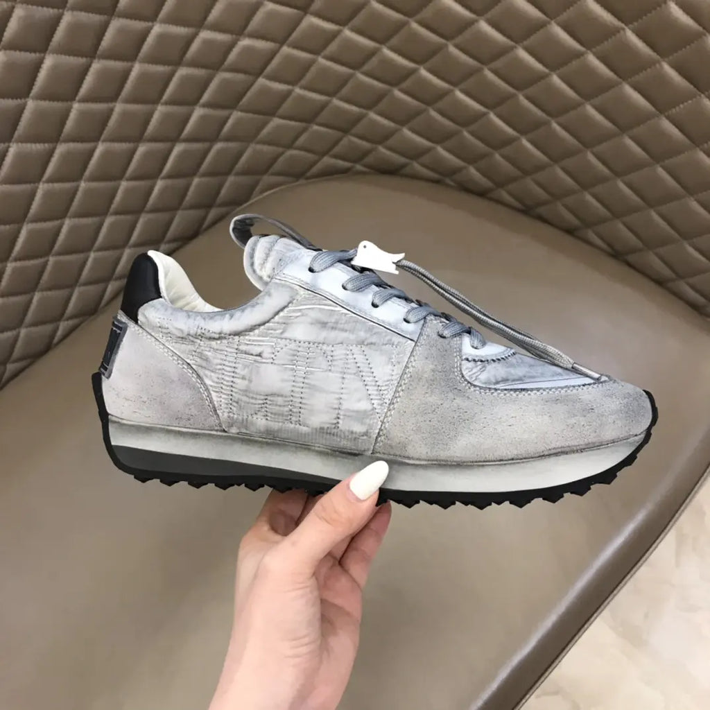 Dior Silver Metallic Black White Sneakers