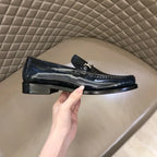 Gucci Horsebit Patent Navy Blue Loafers
